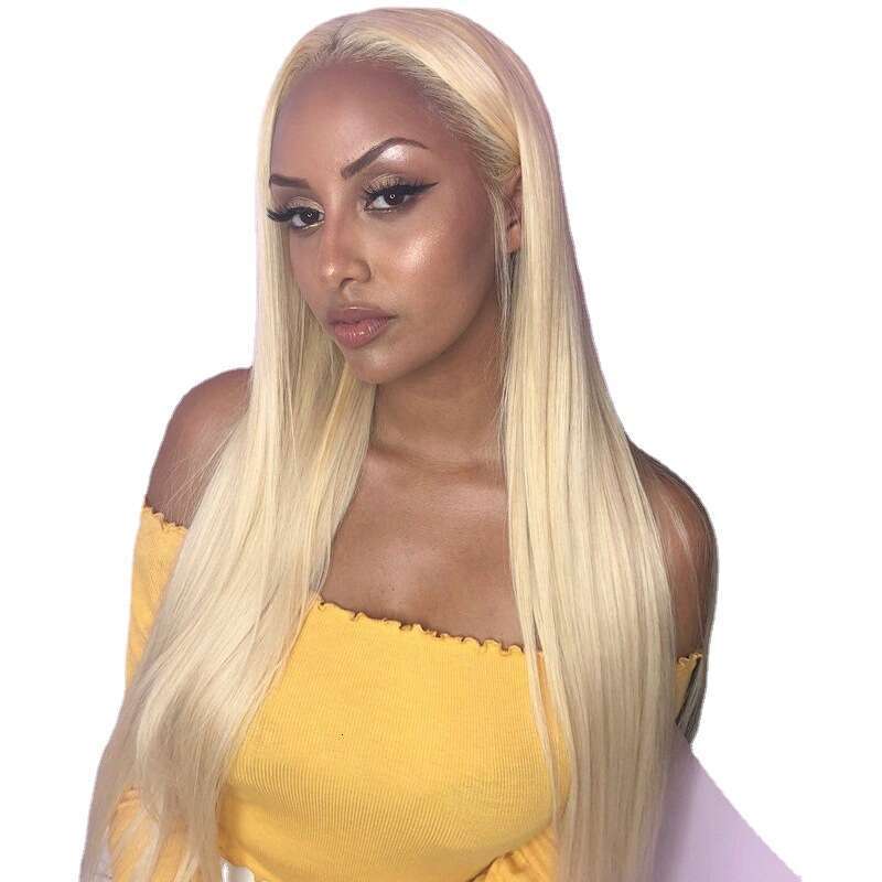 Chemical Fiber Front For Women With Long Straight Hair 613 Gold Headband Wig T-Shaped Lace Hook Technique Kq2 Kq2