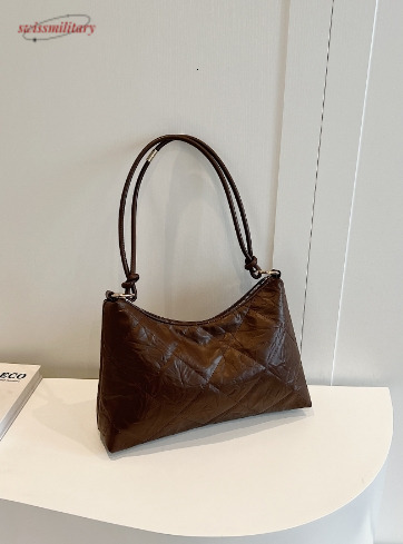 New Cross border Retro Single Shoulder Large Capacity Commuter Women's Bag with Diamond Grid Underarm Bag, High end, Fashionable and Versatile Cr