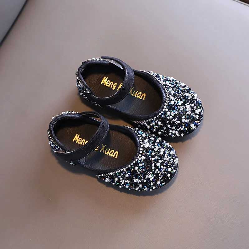 Girls Princess Shoes Summer Glimmer Round Toe Par Dance Flat Shoe for Girls Spring Size 21-36 Infant Children Mary Janes W241228