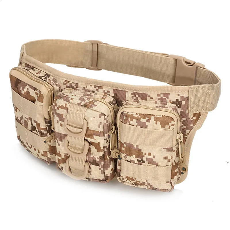Waist Bag Camouflage Hunting Pack Multi-function Nylon Outdoor Sports Storage Pockets Convenient Molle Triple Bags 241228