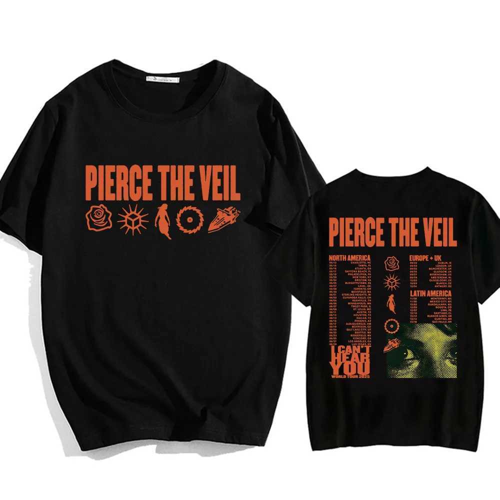 I Cant Hear You Pierce The Veil Tshirts Rock Band Hip Hop Unisex Strtwear T-shirt Round Neck Men/Women T-shirt Cotton Ts X241228