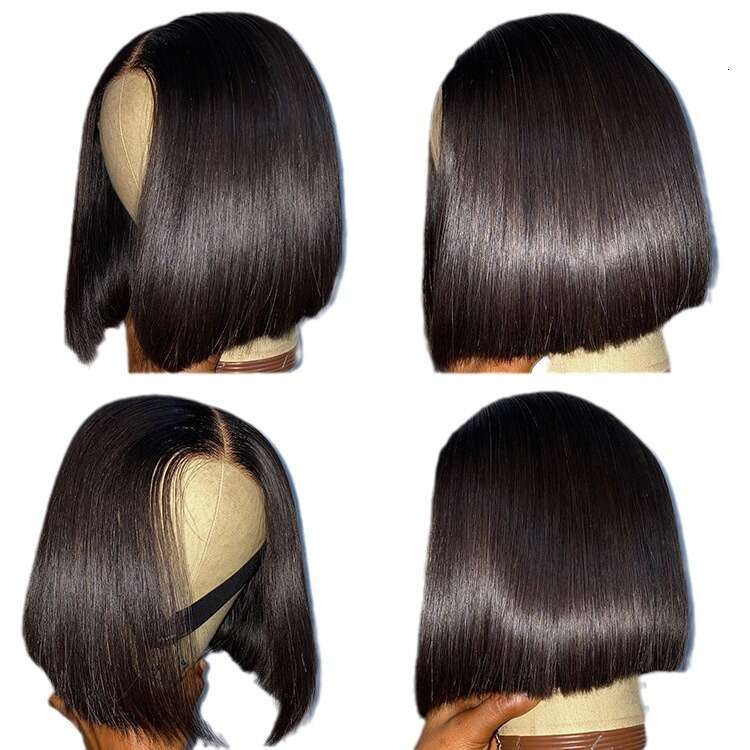 Non Adhesive 13X4/4X4 Front Lace Straight Strip Real Hair Wig Wear And Go Bob Wigs Kq2 Kq2