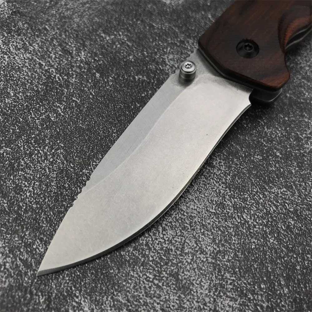 High Quality 15031 Hunt North Fork Folding Knife 2.97 8Cr13Mov Blade Stabilized Wood Hands Outdoor Survival Cam ToolXJ241228