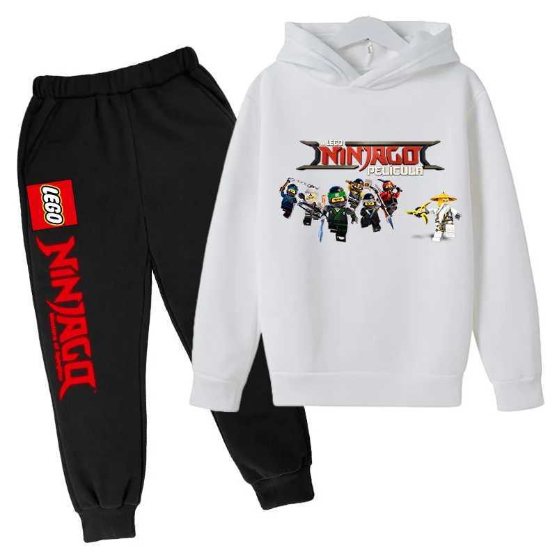 Phantom Ninja Hoodie cartoon Comics Anime printed CHIldren clothing CHIldren Boys Sweatshirt Hoodie set two-piece handsome X241228