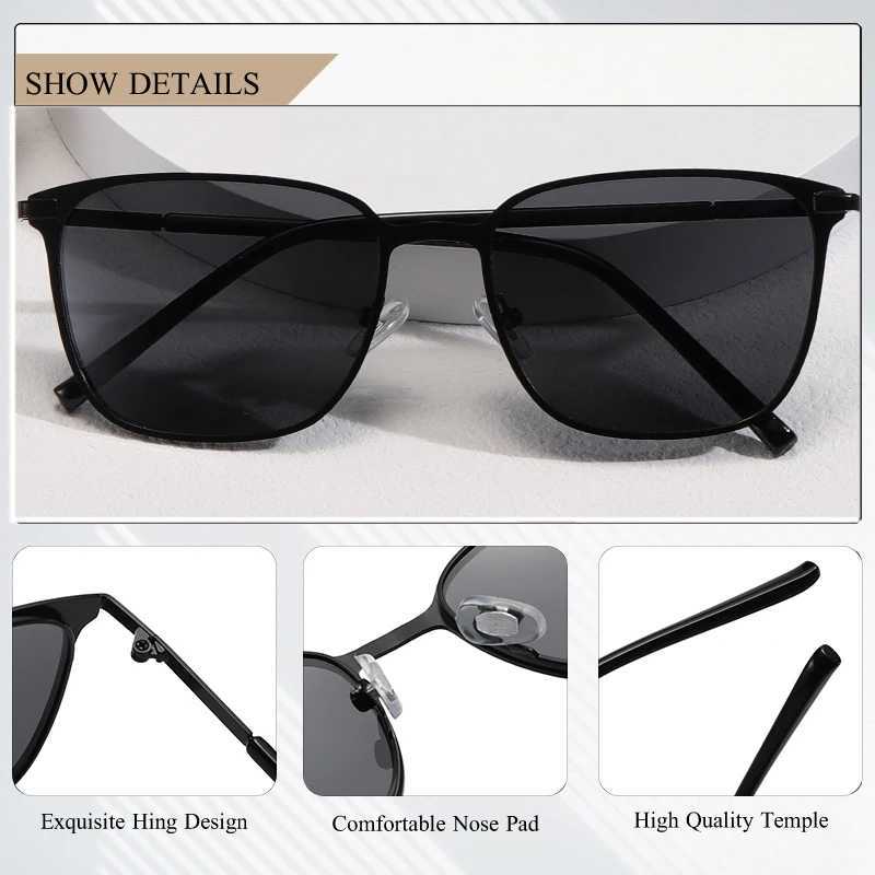 CRIXS Ultrght Polarized Sunglasses For Men Anti Glare Driving Sun Glasses Women Vintage Metal Square Trend Shades Eyewear W241228