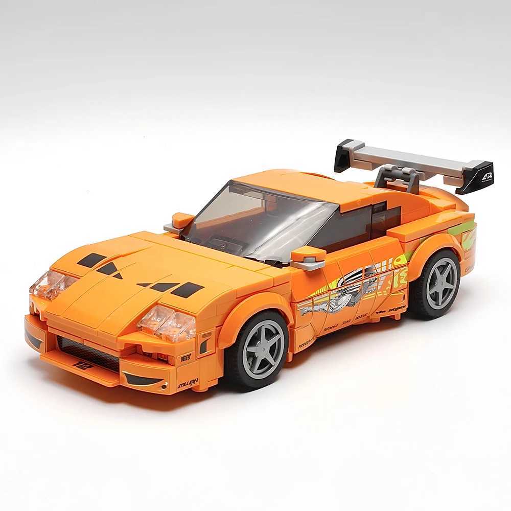 379 pieces of MOC Speed Champions Street Race convertible sports car model building blocks DIY creative assembly childrens toy gifts X241228