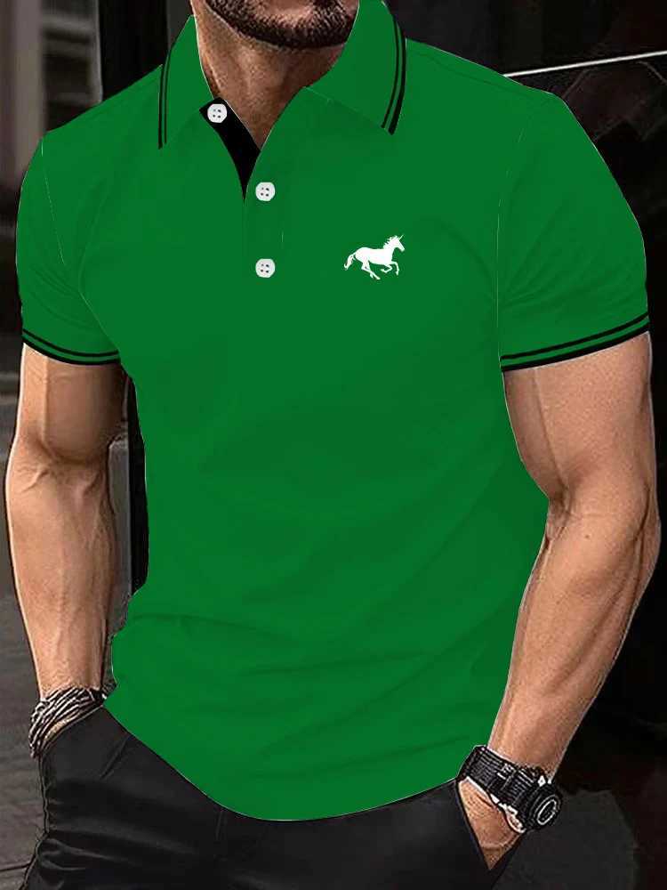 New Summer shirt Shirt Mens Fashion Short Sleeve shirt Mens Casual Personalized shirt Shirt Flip Collar Striped Mens Top shirt Shirt X241228