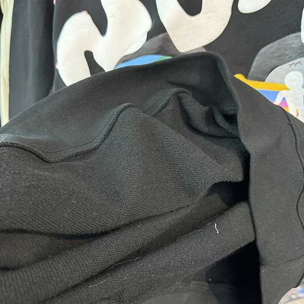 Puff Foam MOTM Letters Rainbow Connect Two People CPFM Hooded Hoodie Men Women Streetwear Sweatshirts Black Pullovers X241228