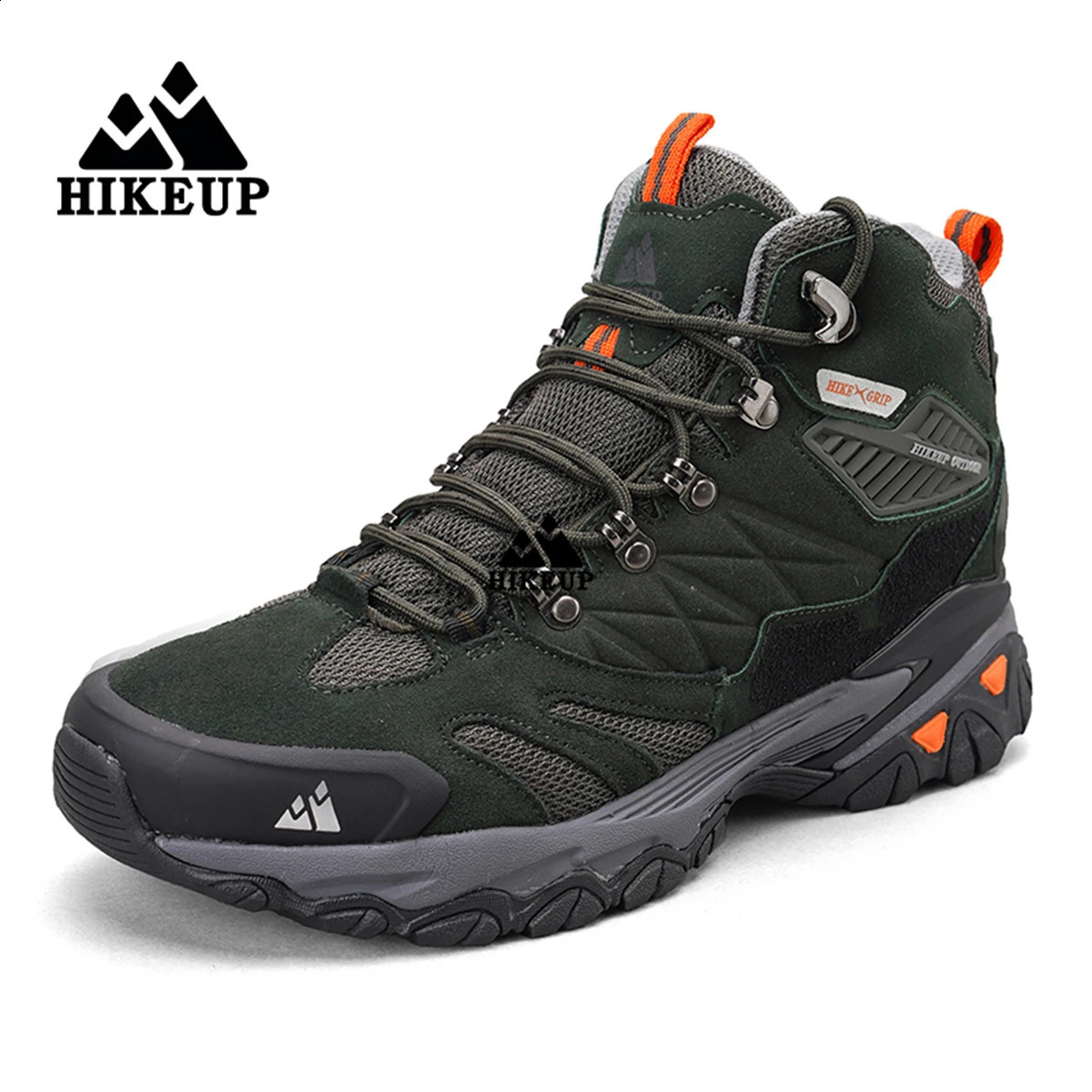 HIKEUP Winter Boot Men Outdoor Hiking Boots Suede High Top Trekking Men Shoes Rainproof Tactical Combat Military Boots 241228