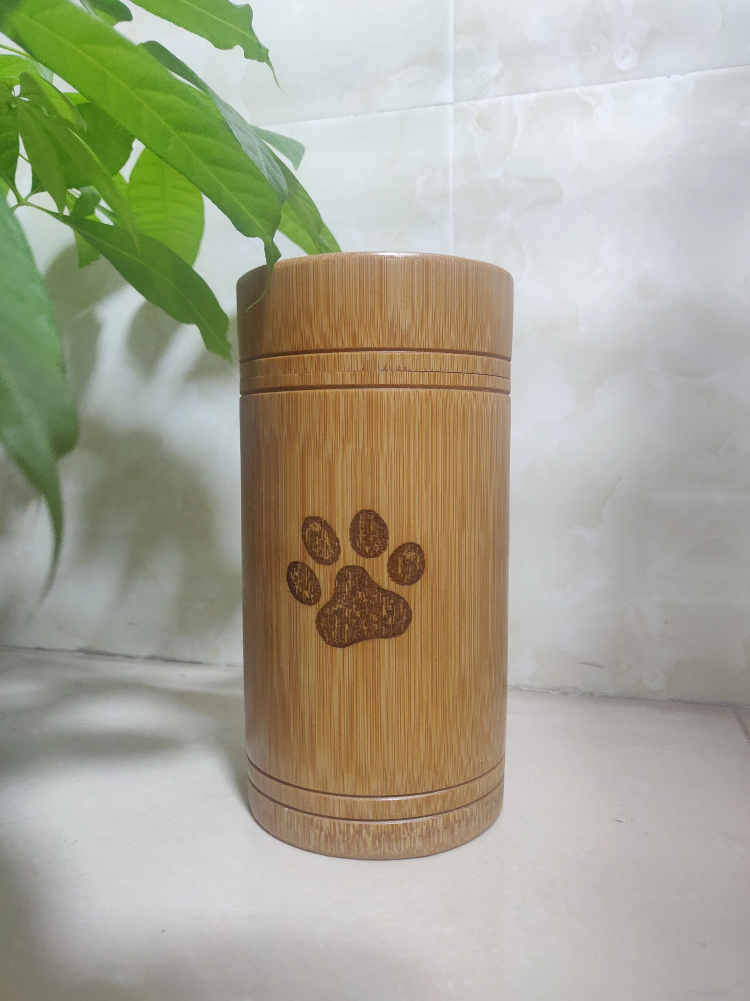 Carved Custom Bamboo Pet Urn Cremation Cute Cat Dog Paws S-L Size Puppy Kitten Ashe for Urn Funeral Supplies Pet Dog Accessories 241225