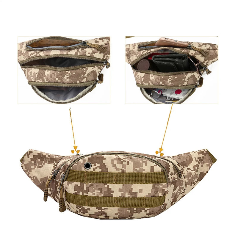 Utility Tactical Waist Pack Outdoor Bag Pouch Military Camping Hiking Waist Belt Bags Camouflage Fanny Pack Chest UBS Bag Bumbag 241228