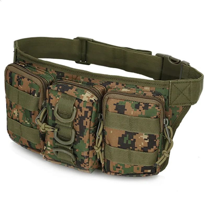 Waist Bag Camouflage Hunting Pack Multi-function Nylon Outdoor Sports Storage Pockets Convenient Molle Triple Bags 241228