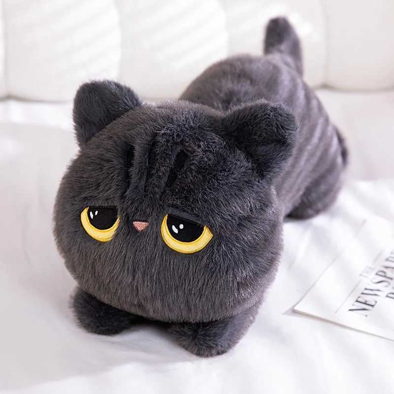 50-90cm Cute Black Cat Plush Toy Doll Kawaii Big Cuddly Pillow Cushion Ins Black Cat Plush Toy Doll For Boy Girl Brithday Gifts X241227