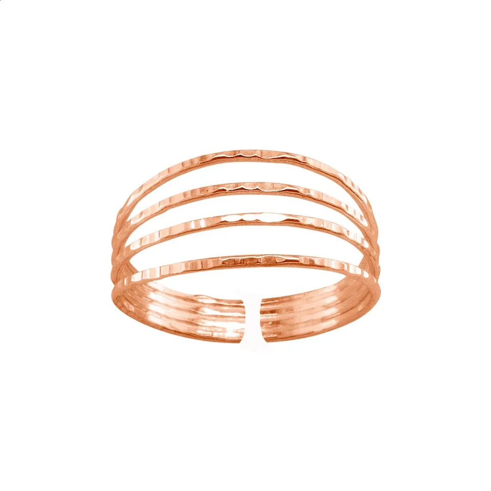 Classic Vintage Sand Beach Line Four Layers Geometry Opening Copper Golden Colour Foot Ring Woman Gift Daily Holiday 241225