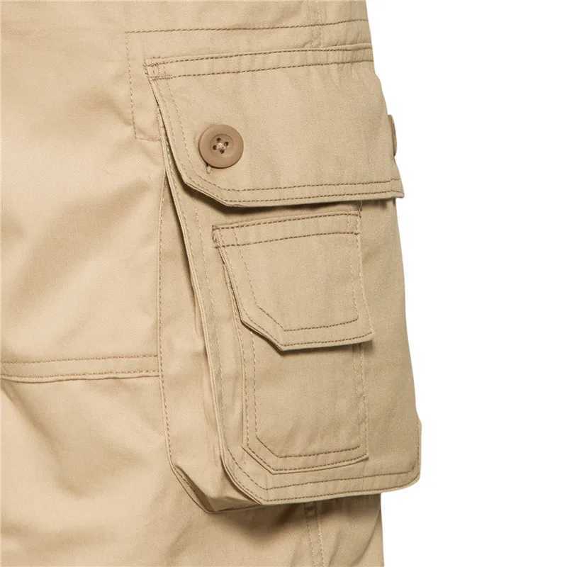 Mens Shorts Loose Large Size Multi-Pocket Overalls Summer Cotton Comfortable Nickel Pants Outdoor Casual Sports Beach Pants W250621