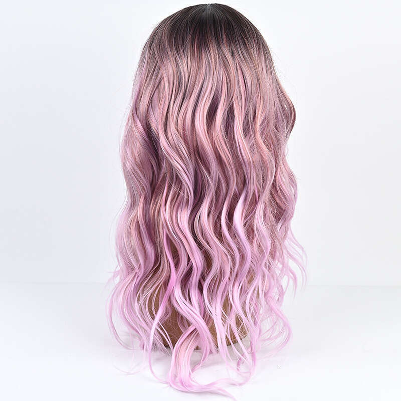 13 * 4 Wig Front Lace Synthetic Headband 20 Inch Gradient Medium Long Curly Hair Kq2 Kq2