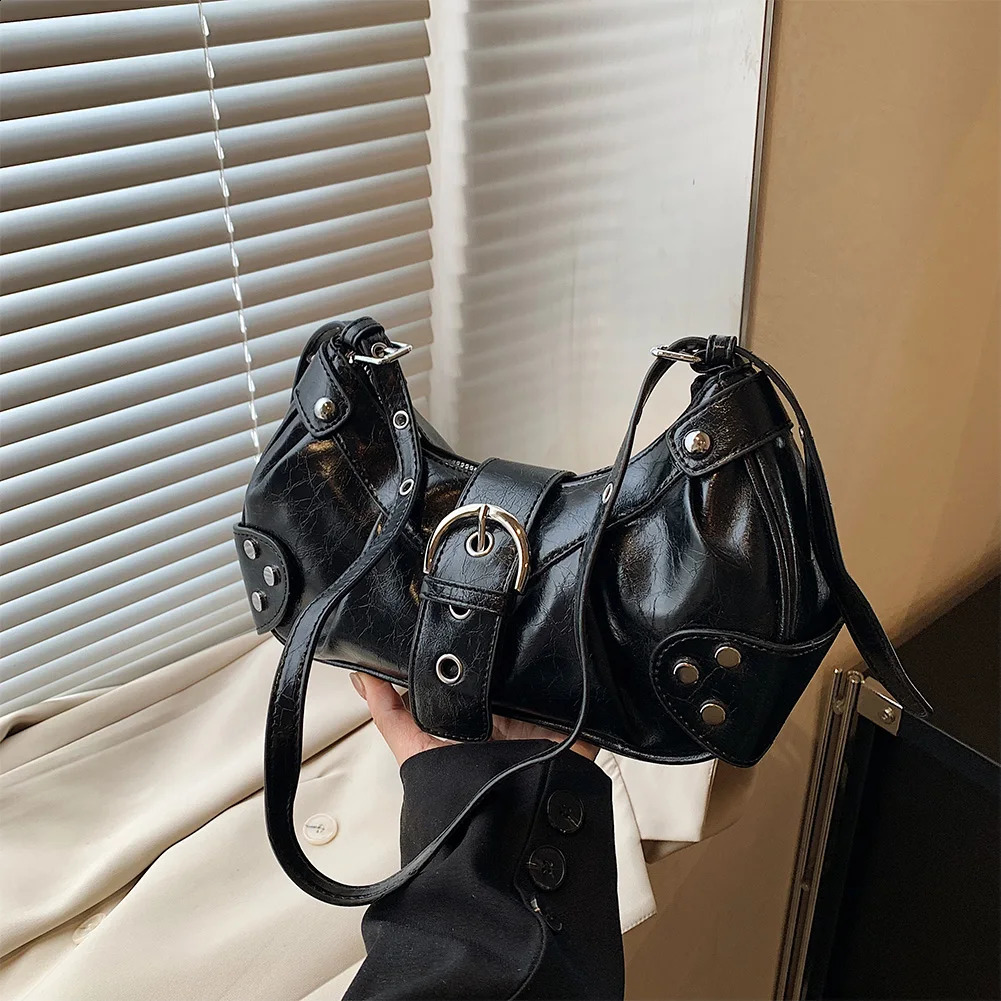 Y2K Red Bag Purse for Women Handbag Shoulder Bags Girls Punk Clutch Purses Retro Top Handle Bag Womens Bag 241228