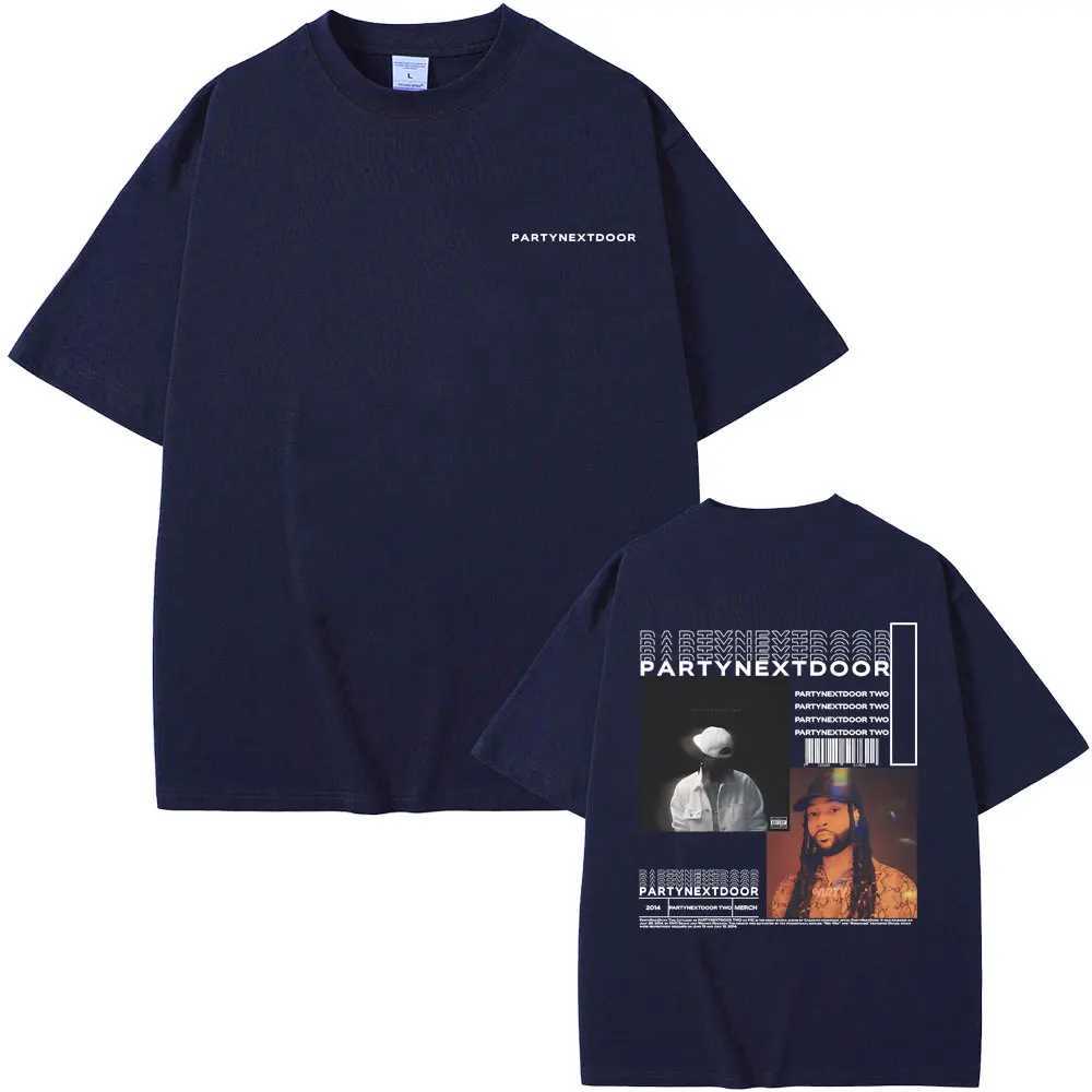 Rapper Partynextdoor Two Album Double Sided Print Tshirt Male Hip Hop Vintage T-shirts Mens Oversized Strtwear X241228