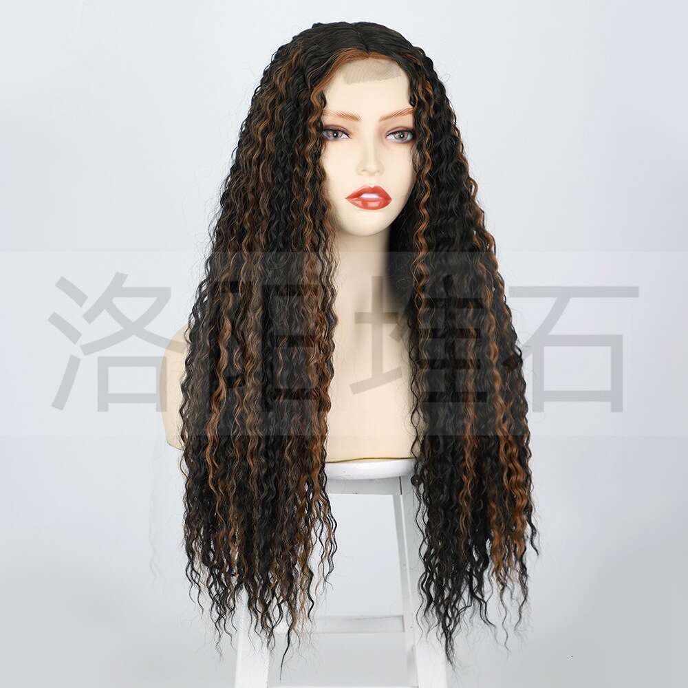Wig, Ladies' Wig, Lace Front, Lace, Medium Split, Long Hair, Dyed, Small Curly Headband, Wigs Kq2 Kq2