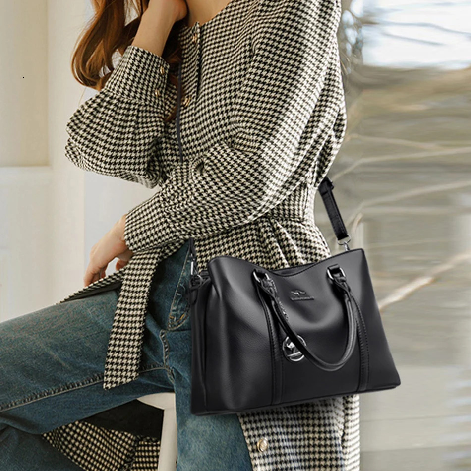 Genuine Brand Designer Women Bags High Quality Leather Shoulder Crossbody Messenger Tote Bag Large Handbag Purses