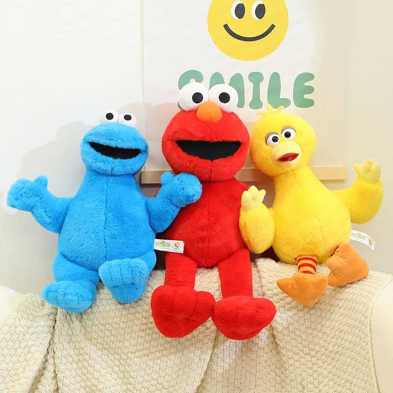 Sesame Street Plush Doll Red Elmo Blue Cookie Guy Yellow Big Bird Plush Toys Super Soft Childrens Birthday Gift X241227