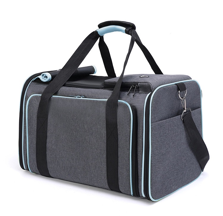 Side Expandable Large Cat Carrier with Litter Box for Car Travel, Extra Large Pet Carrier for 3 Cats , Soft Sided with Locking Zippers for Vet