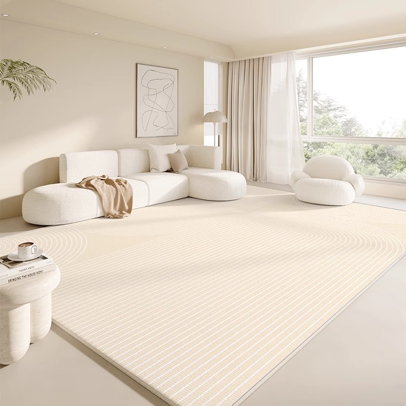 5078-418-58.9-Beige Striped Minimalist Rug Comfortable Large Area Living Room Rugs Refreshing Bedroom