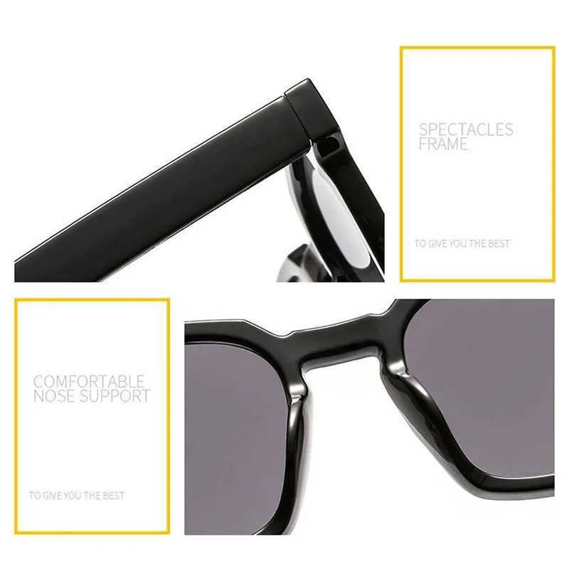 Fashion Retro Square Sunglasses Colorful Lens Black Transparent Frame Sun Glasses Outdoor Sports Ridding Women Men EyewearXJ241228