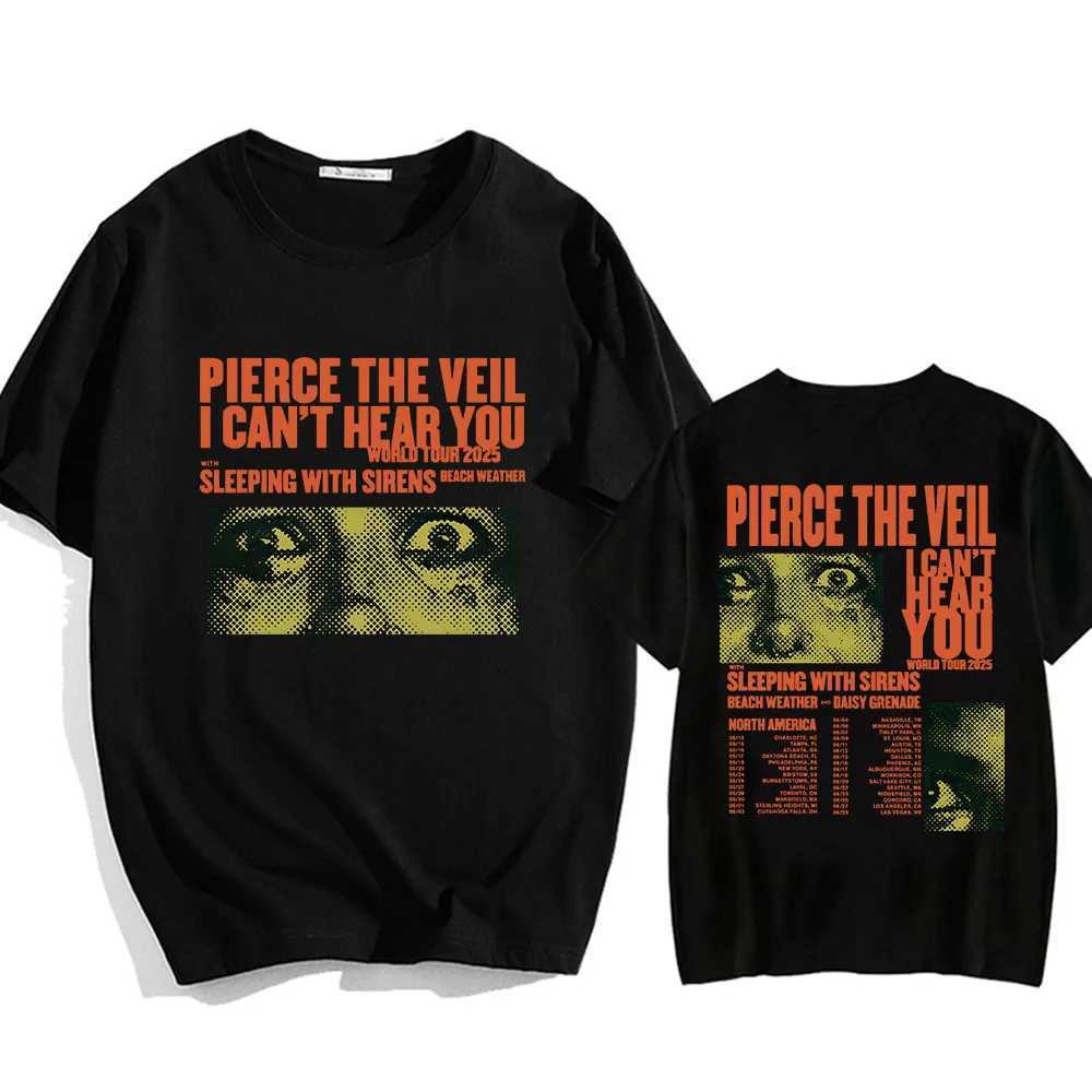 I Cant Hear You Pierce The Veil Tshirts Rock Band Hip Hop Unisex Strtwear T-shirt Round Neck Men/Women T-shirt Cotton Ts X241228