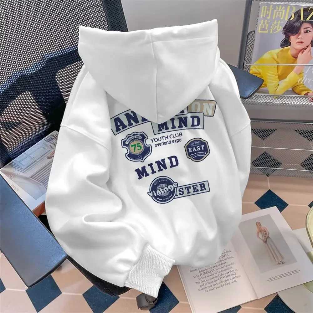 2024 New Autumn/Winter US Mens and Womens Street Trend Personalized Printed Hoodie Couple Loose Casual Top Harajuku y2k X241228