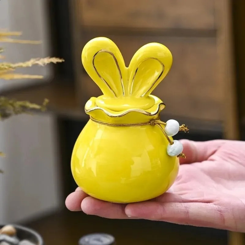 Memorials Ceramic Pet Ash Urn Funerary Mini Dog Ashes Urns Personalized Customizable Reliquary Remember Casket Funeral Coffin 241225