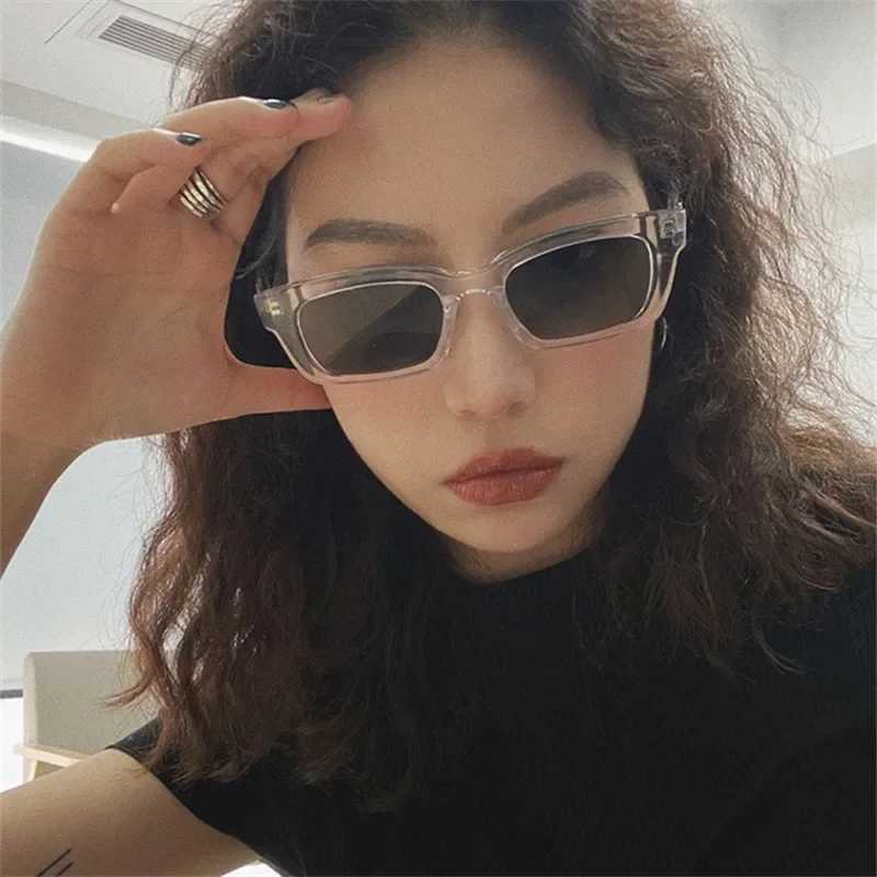 New Fashion Vintage Rectangle Sunglasses Brand Designer Retro Points Sun Glasses Female Lady Eyeglass Cat Eye Driver GogglesXJ241228