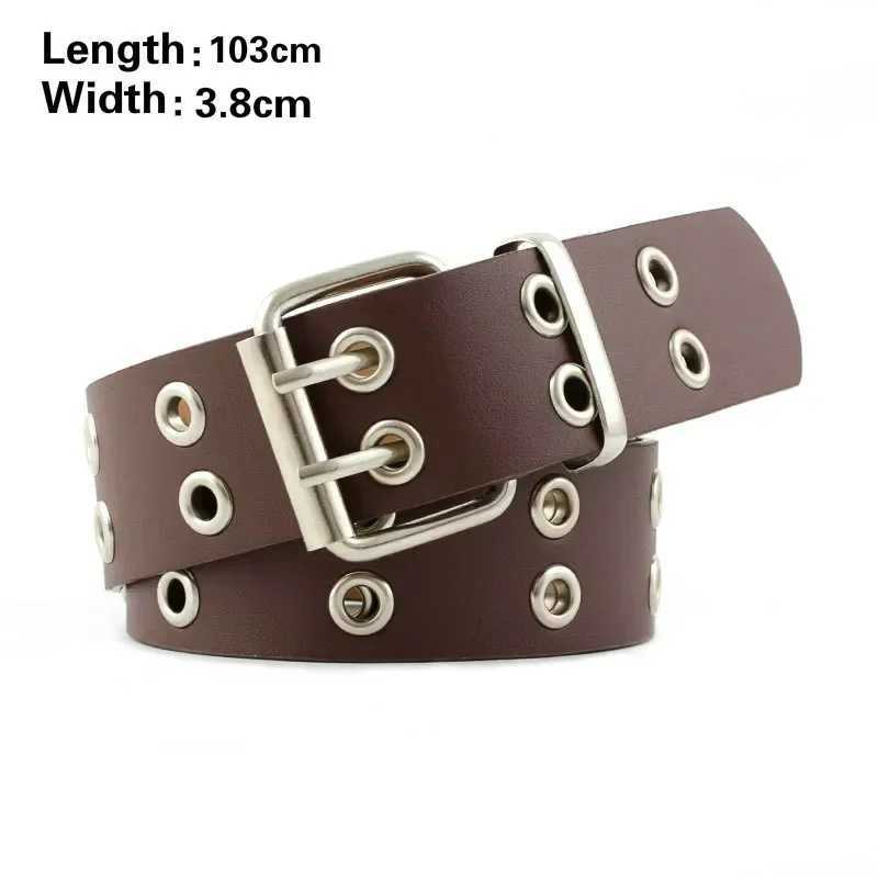 Fashionable alloy womens belt chain luxury leather new item clip buckle jeans decoration womens retro decoration punk W241228