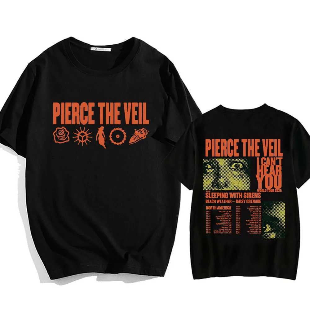 I Cant Hear You Pierce The Veil Tshirts Rock Band Hip Hop Unisex Strtwear T-shirt Round Neck Men/Women T-shirt Cotton Ts X241228