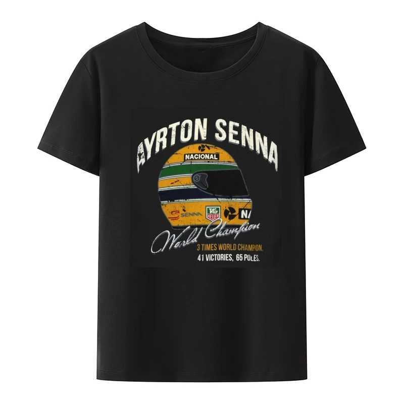Ayrton Senna T-Shirt Vintage World Male Summer Clothes for Men Clothing Humor Strt Fashion Style Cool Shirts X241228