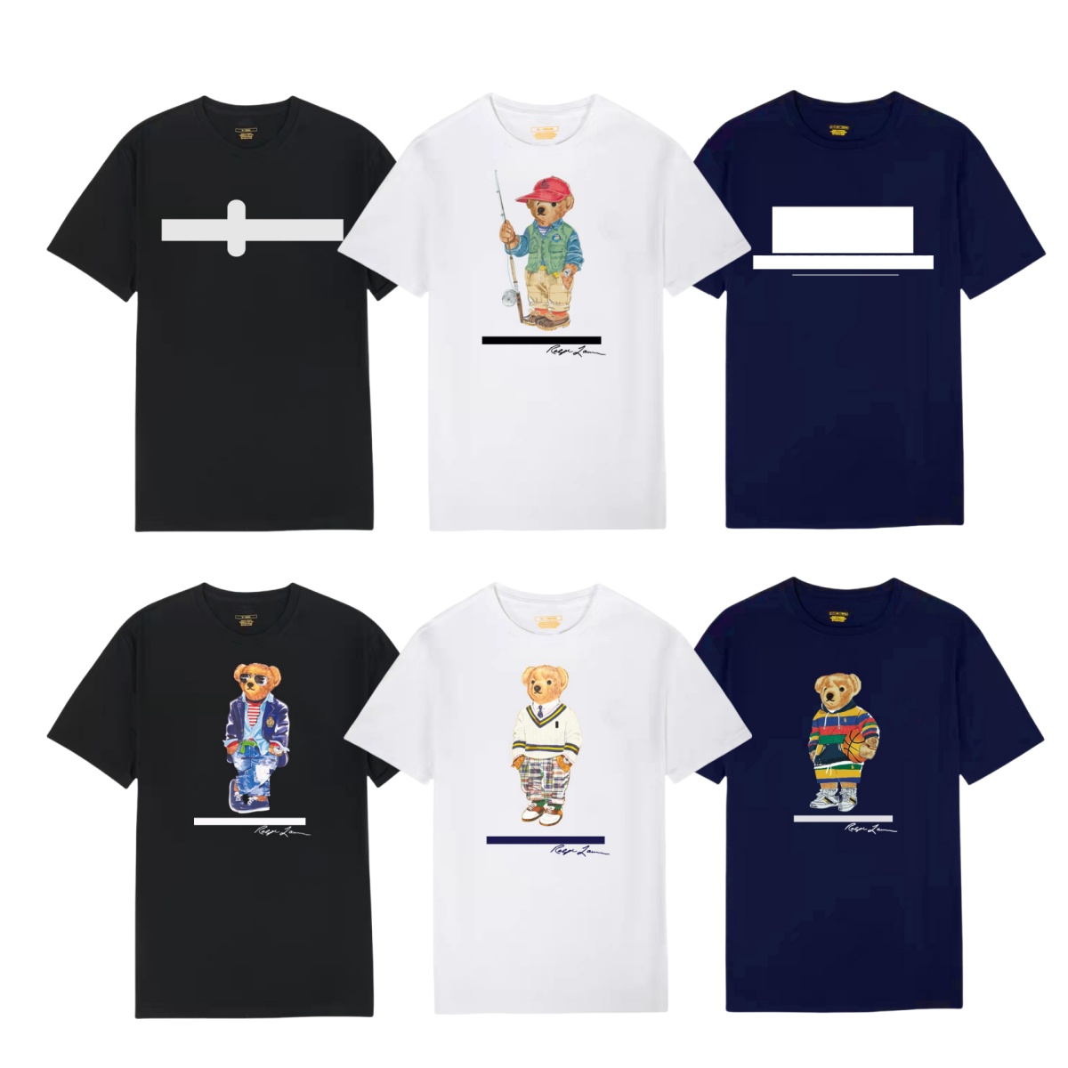 mens t shirts letter graphic printing polos fashion mens bear short sleeve tshirt women clothes casual cotton tees S-2XL