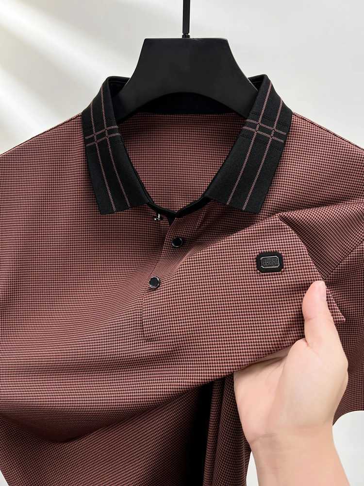 High quality brand short sleeved mens shirt shirt summer new fashion personalized striped print design ice silk T-shirt X241228