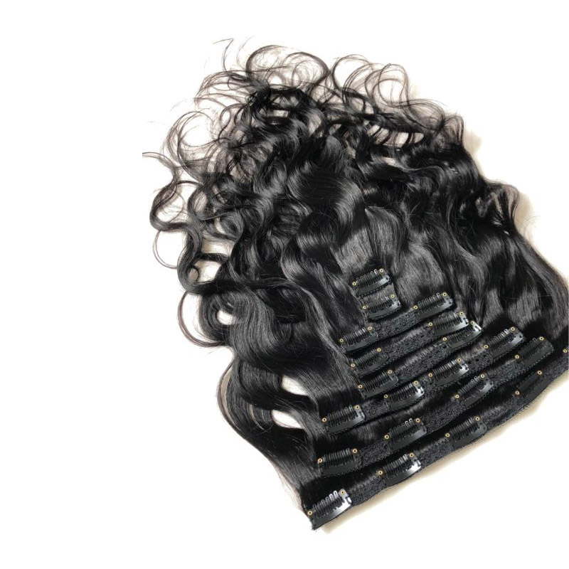 Body Wave Peruvian 100% Human Hair Clip In On Hair Extensions Natural Color 8-24inch Indian Virgin Hair Products
