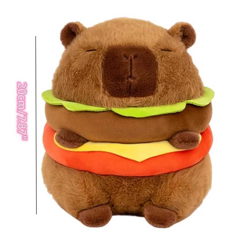1 PCS Realistic Capybara Burger Plush Cute Capybara Stuffed Animal Pillow Plushie Toy Soft Hamburger Food Stuffed Toys Doll X241227