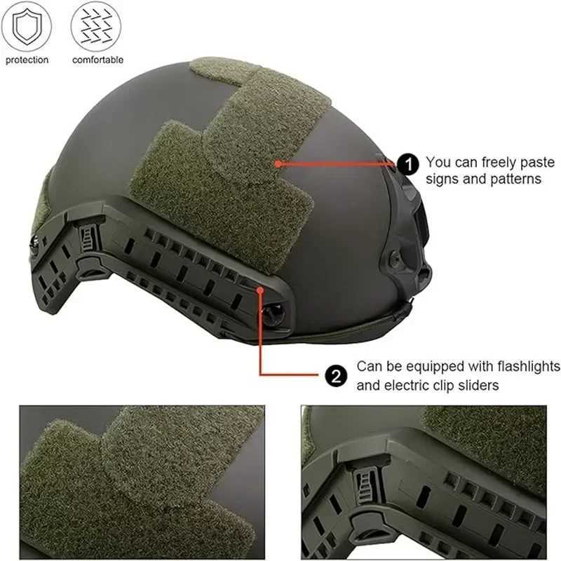 Quick MH tactical helmet FRP fiberglass high shear helmet Wendy Sty adjustable shoulder straps and Mory pad helmet accessories W241228
