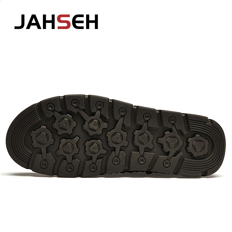 JAHSEH Leather Winter Men Boots With Fur Ankle Boots Men Leisure Keep Warm Western Boots Men Casual Sneakers Plus Size 48 241228