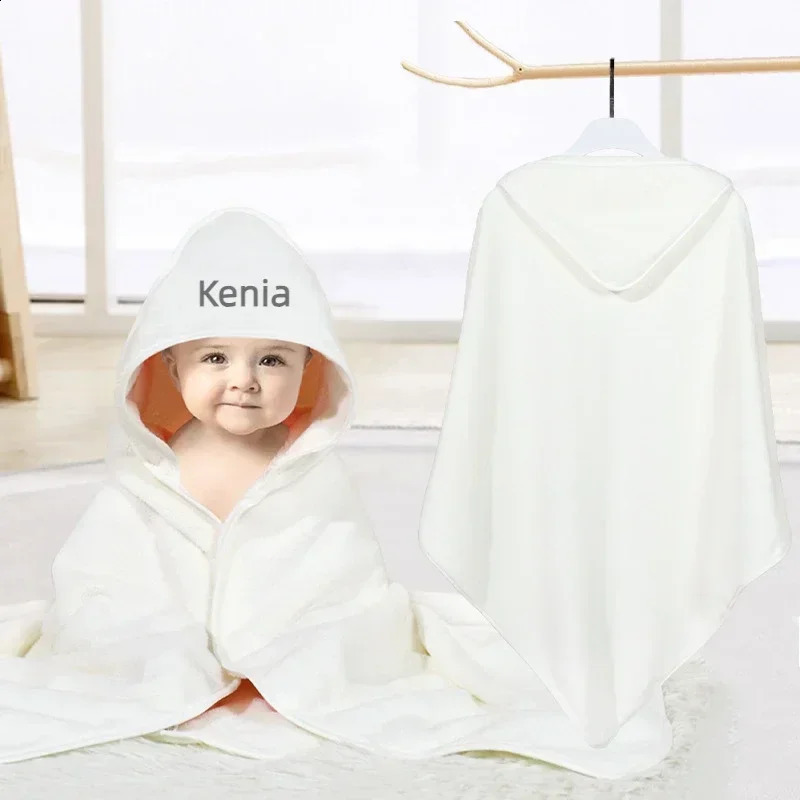 Custom Name Childrens Towel Cloak Quick-Drying Coral Velvet Robe Cape Personalized Embroidery Baby Darling Hooded 241227
