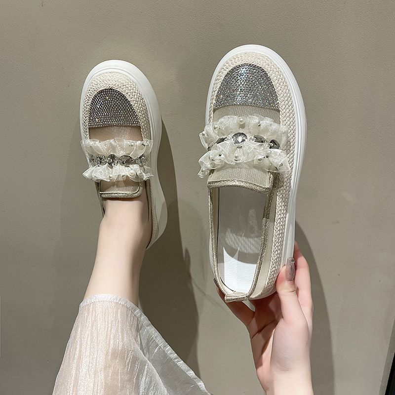 Designer Women's Sports Shoes Luxury Shining Water Diamond Decoration Women's loafers Platform Casual Shoes zapatillas mujer High quality ca