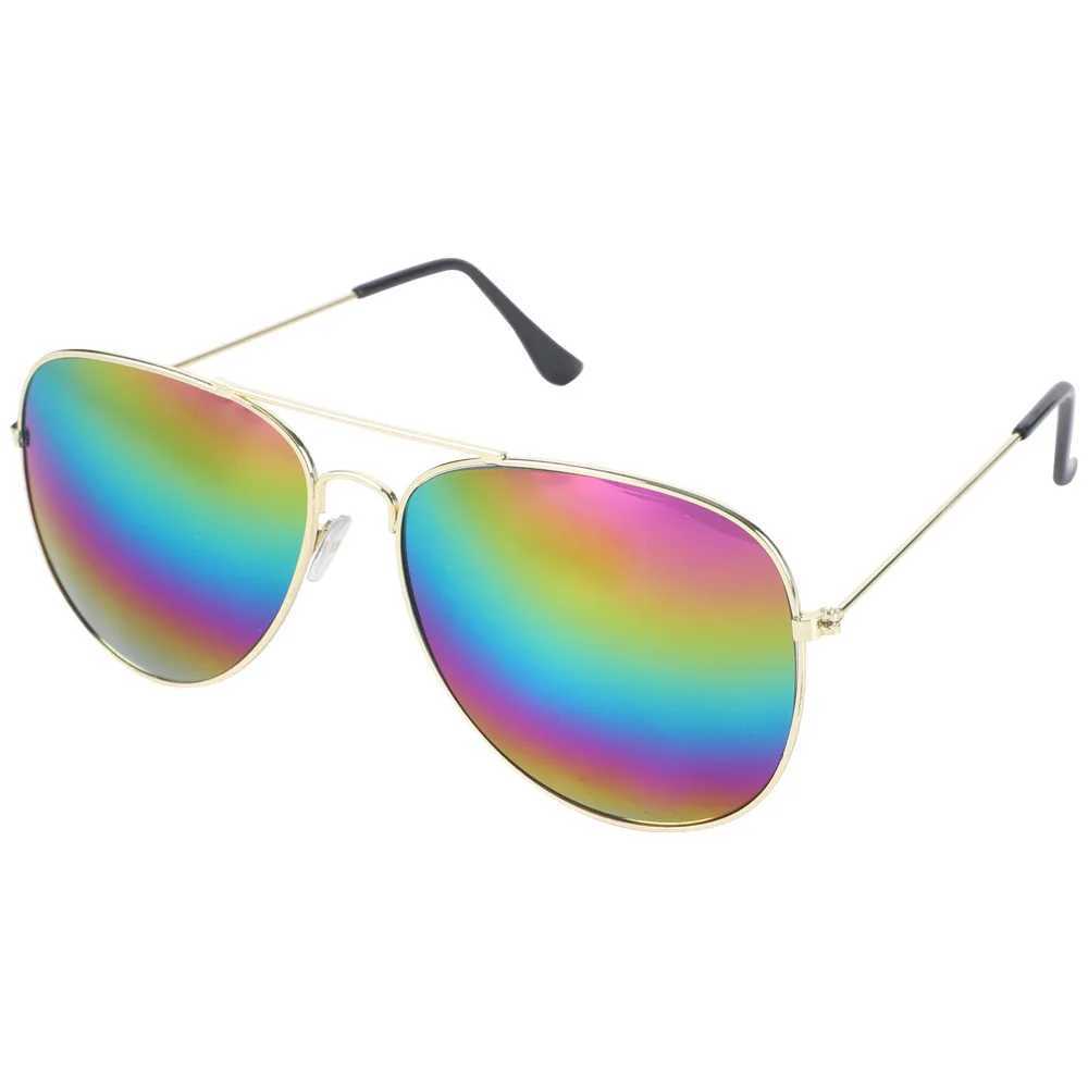 Fashionable and Dazzling Color Retro Round Sunglasses UV Protective Outdoor Driving Glasses for Men and Women Glasses W241228