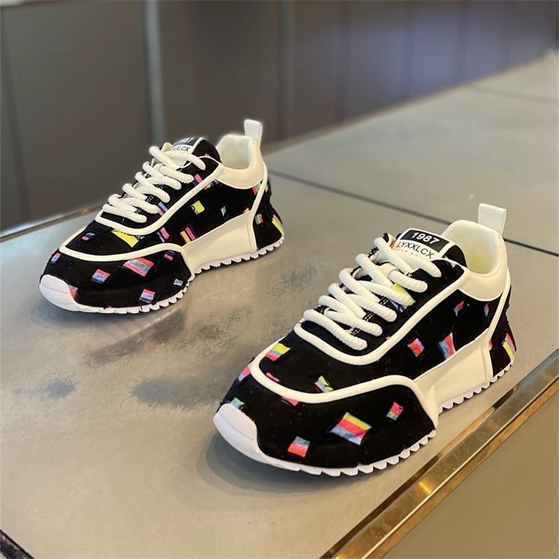 Mens Sneakers Platform for Spring Autumn Moccasins Trend Designer Colorful Stripe Cover Bottom Canvas Men Shoes New ddmythur
