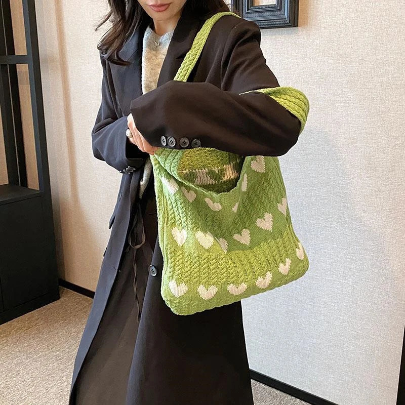 Handmade Crochet Floral Tote Bag Women Large Capacity Knitted Trendy Vintage Hollow Out Shoulder Casual Vacation Handbag 241225