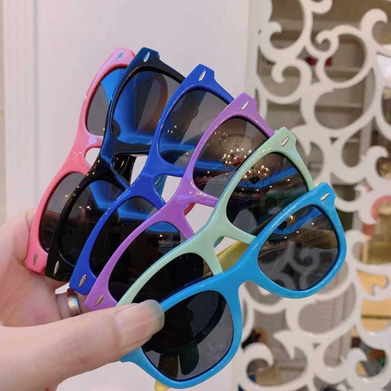 New Kids Fashion Sunglasses Round Polarized Sun Glasses Silicone Flexible Children Glasses Vintage Boys Girls Shades EyewearXJ241228