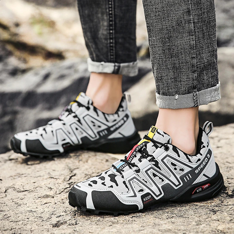 Men Hiking Shoes Outdoor Trail Running Shoes Mesh Breathable Hiking Training Shoes Casual Sports Shoes Large Size 39-47 241228