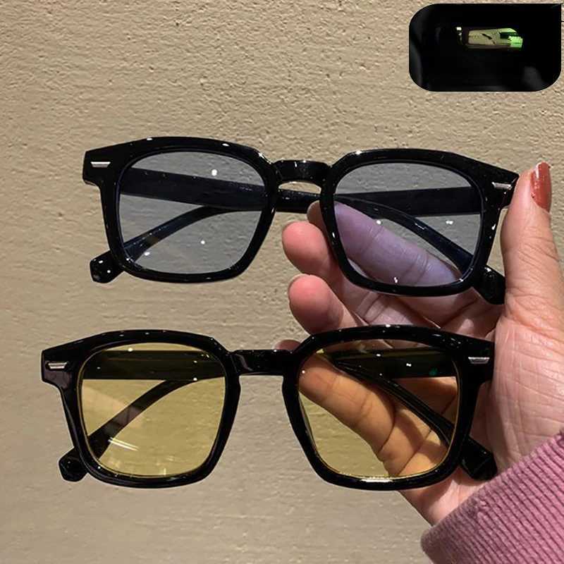 Fashion Retro Square Sunglasses Colorful Lens Black Transparent Frame Sun Glasses Outdoor Sports Ridding Women Men EyewearXJ241228