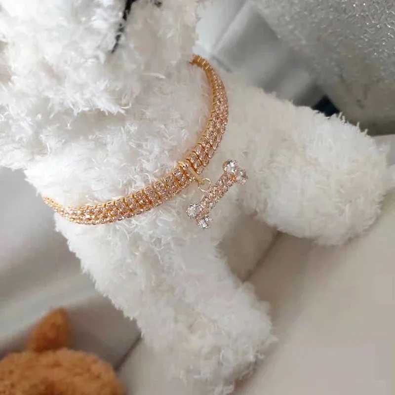 Bling Rhinestone Dog Collar Diamond Pet Cat Necklace Jewelry Suitable For Pets Birthday Party Decoration Supplies Accessories M241228